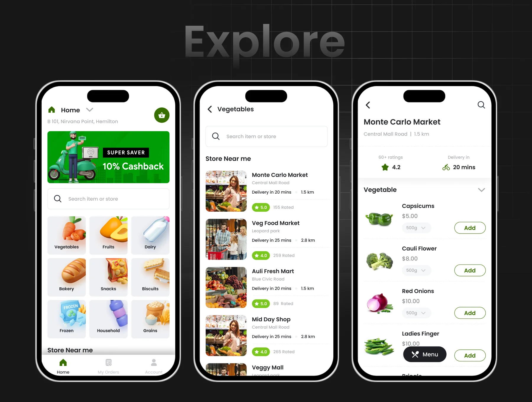 Grocery Delivery App | 3 Apps | DeliGroc | Figma 3