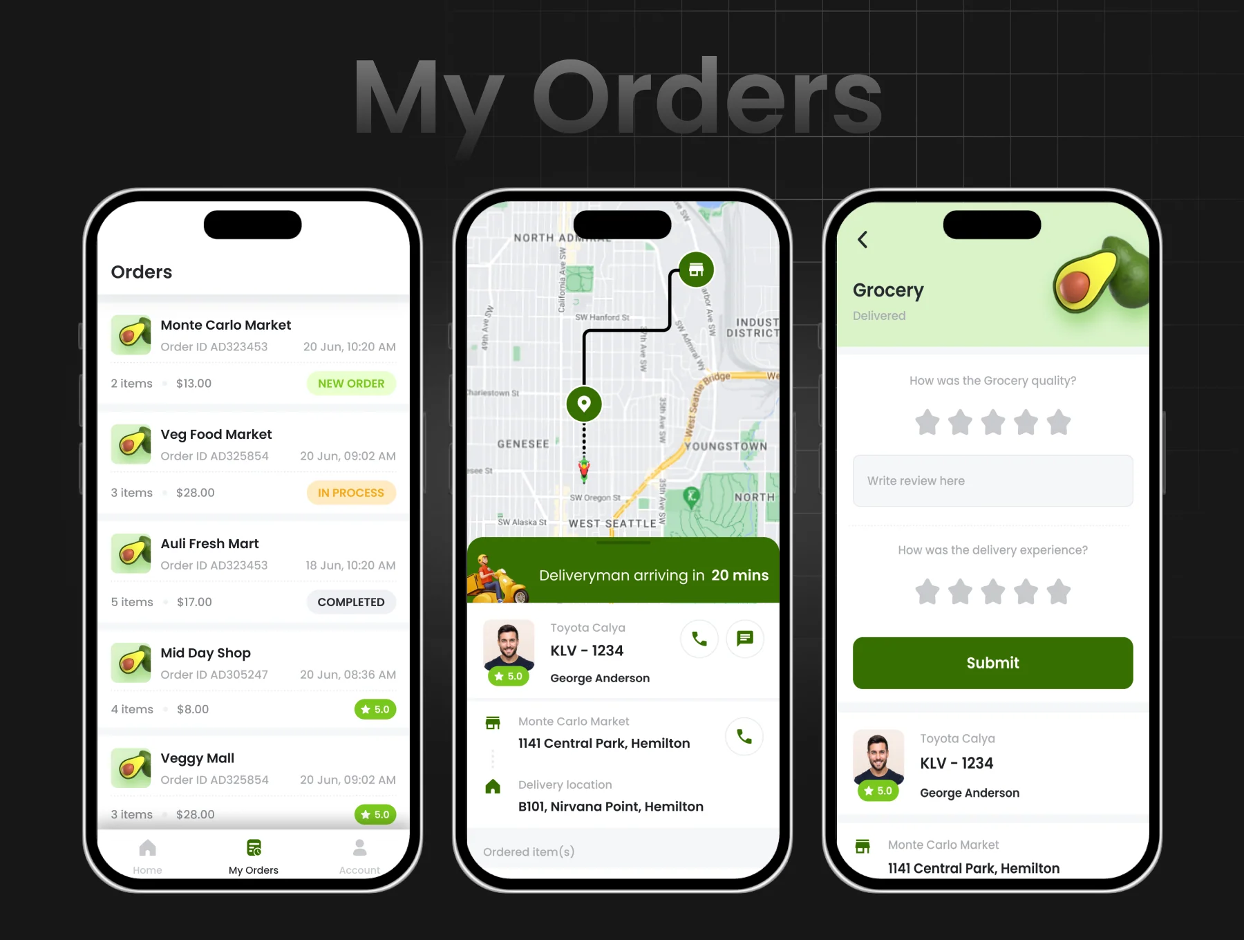 Grocery Delivery App | 3 Apps | DeliGroc | Figma 5