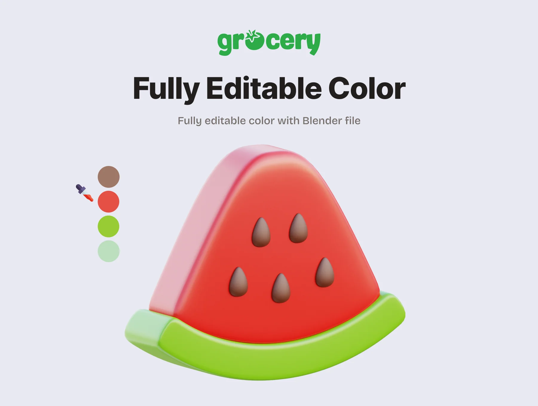 Grocery - Food & Vegetable 3D Icons 3