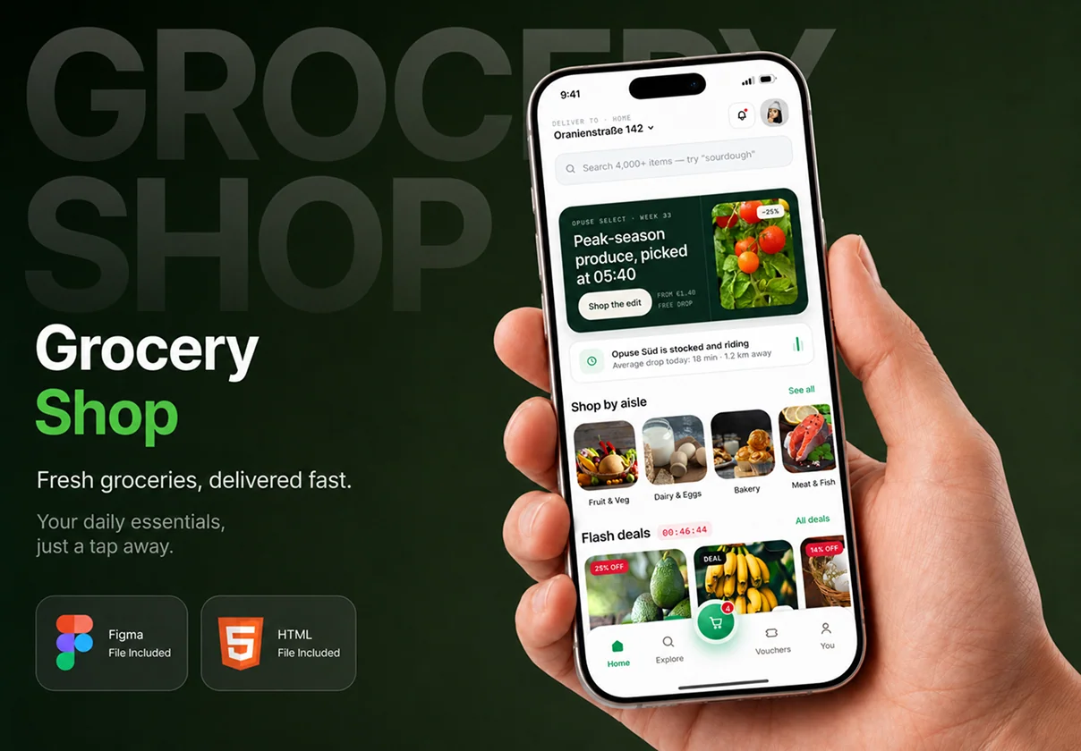 Grocery Shop & Delivery Mobile App UI Kit