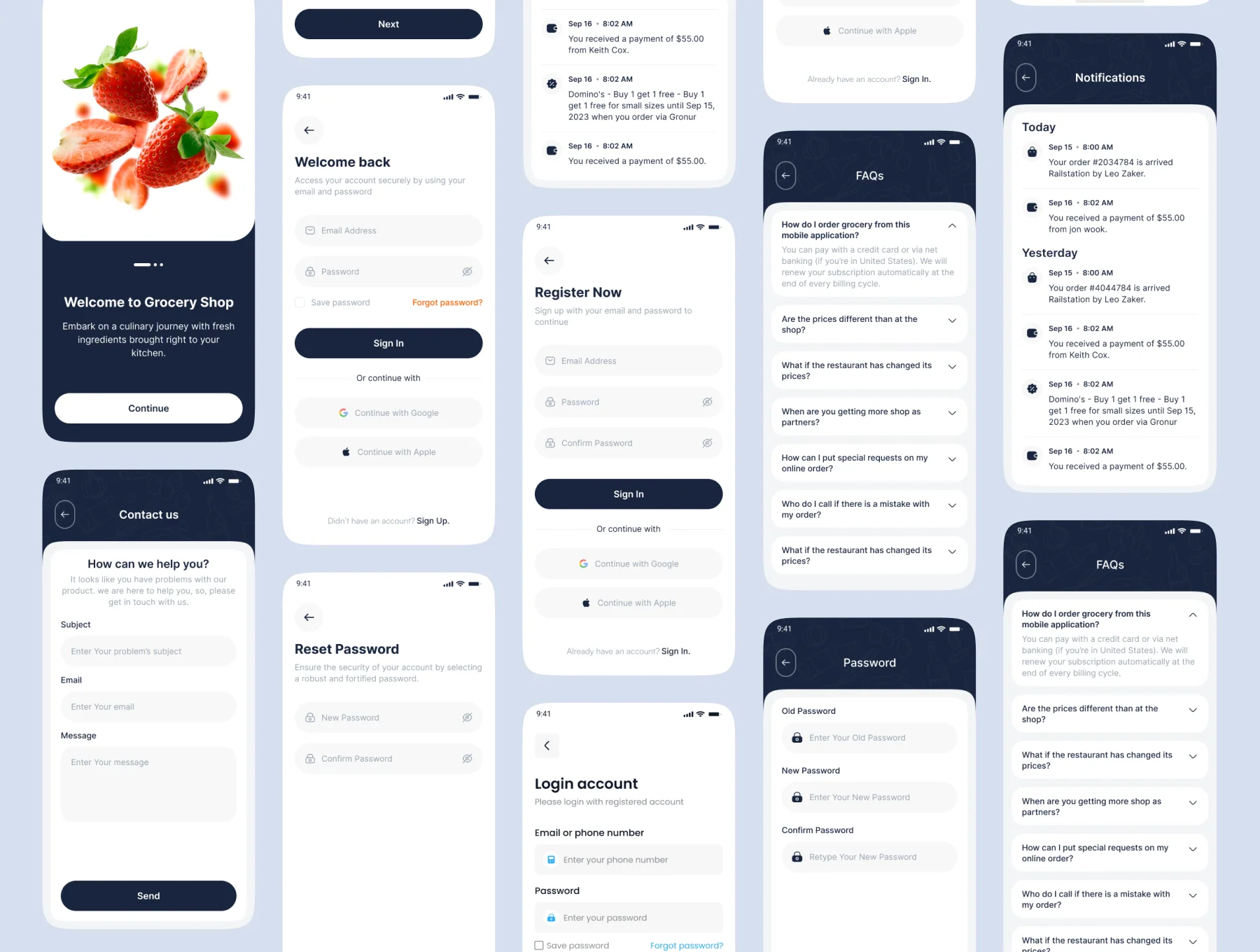 Gronur - Grocery Shop Mobile App UI Kit 5