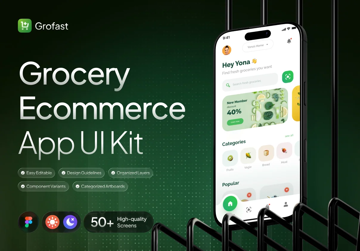 Grofast - Grocery Ecommerce App UI Kit