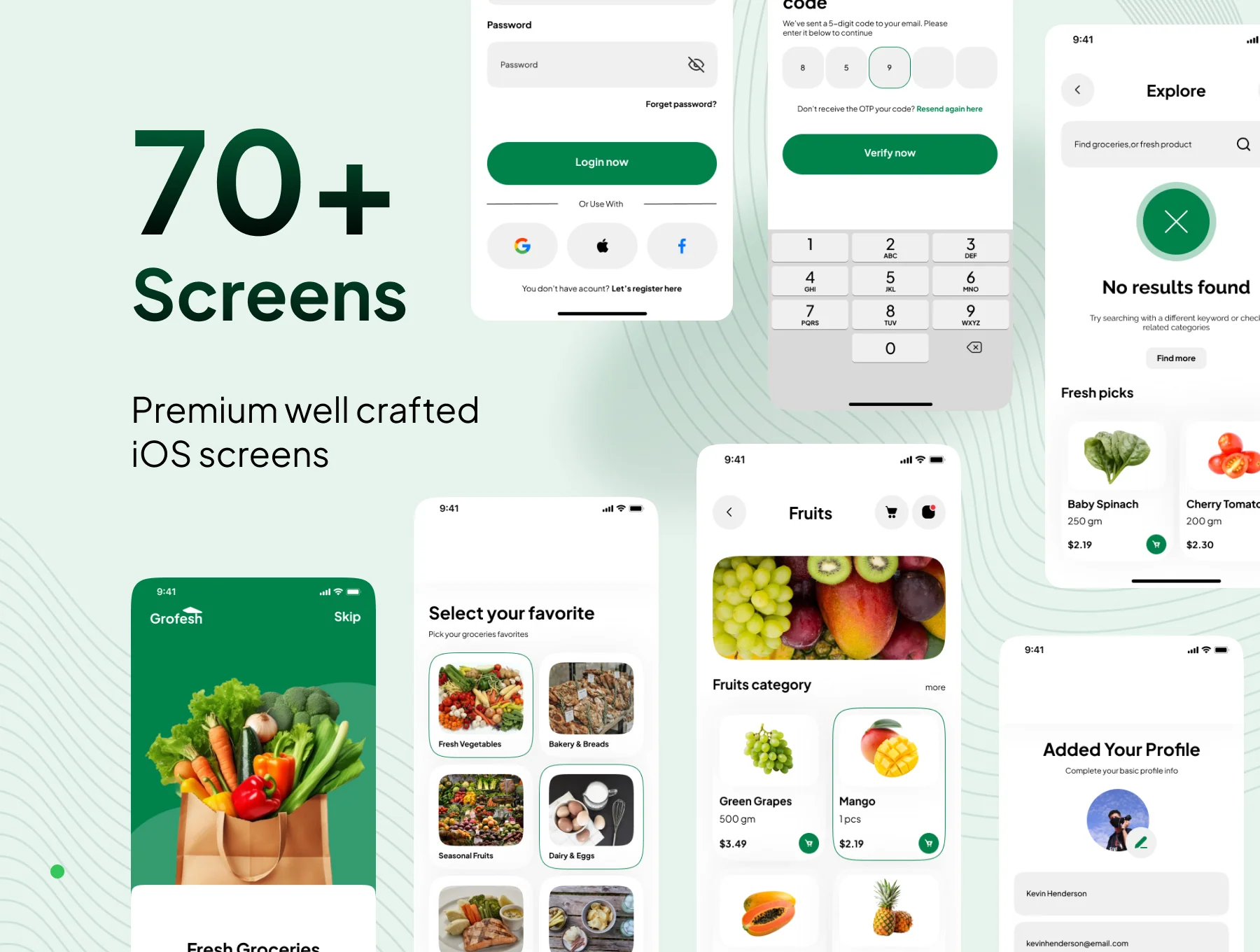 Grofesh - Online Grocery Shopping App UI Kit 2