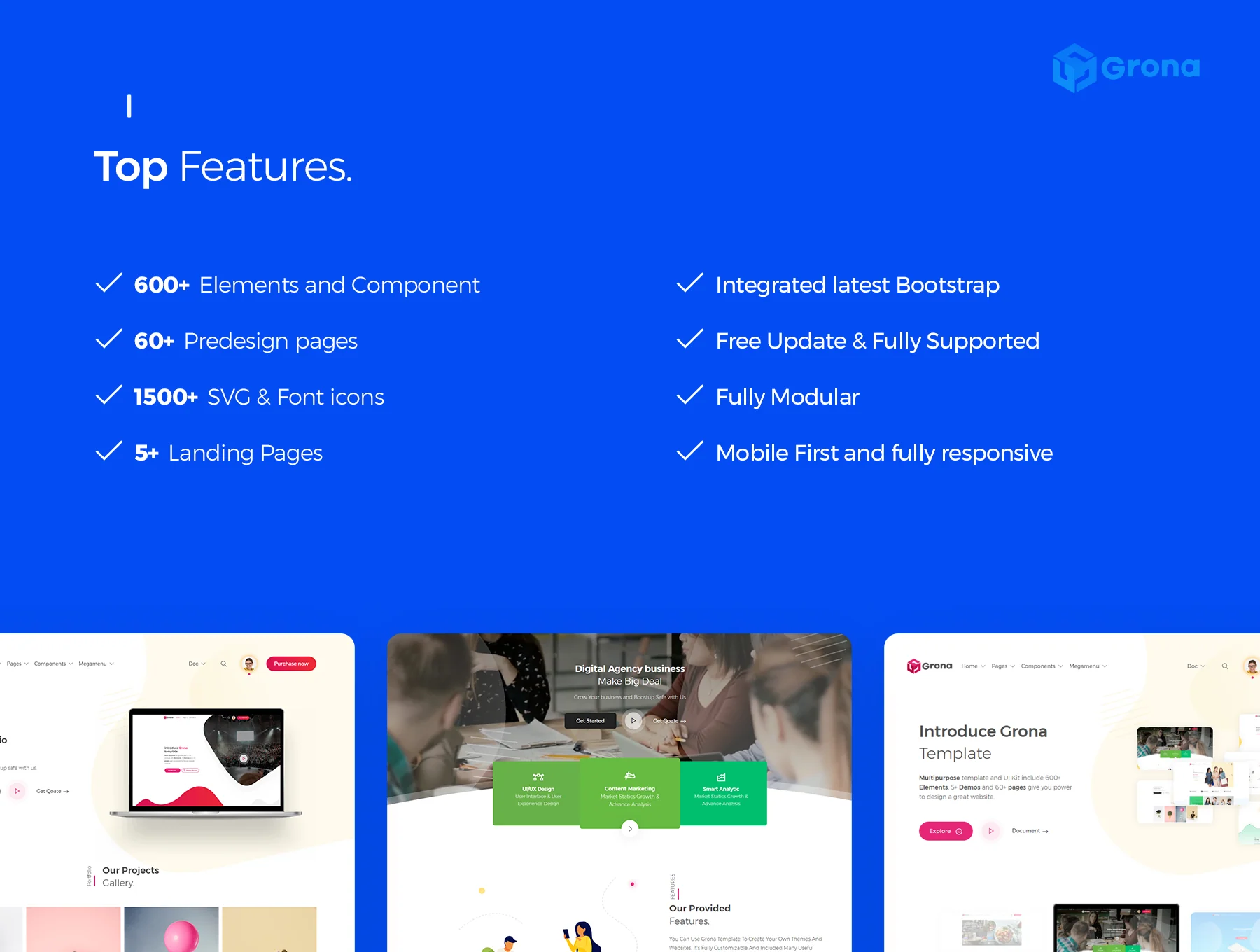 Grona - Bootstrap template and UI kit 4
