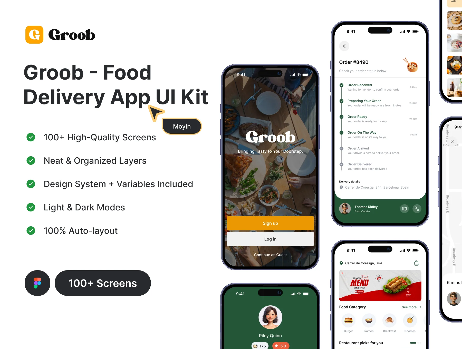 Groob: Food Delivery App UI Kit