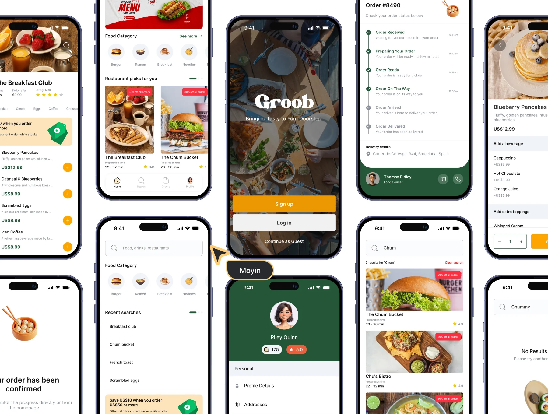Groob: Food Delivery App UI Kit 3