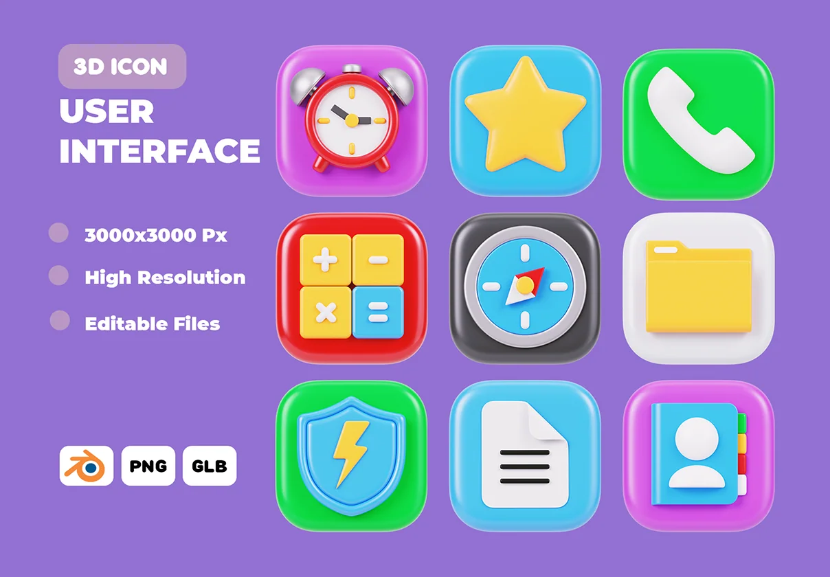 User Interface 3D Icon Pack
