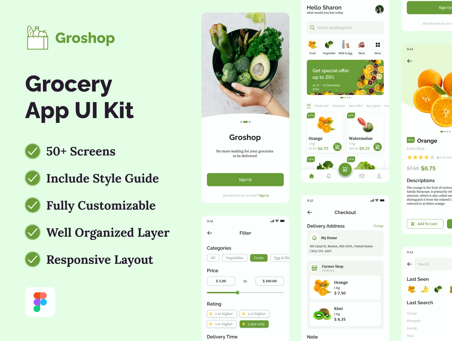 Groshop - Grocery App UI Kit