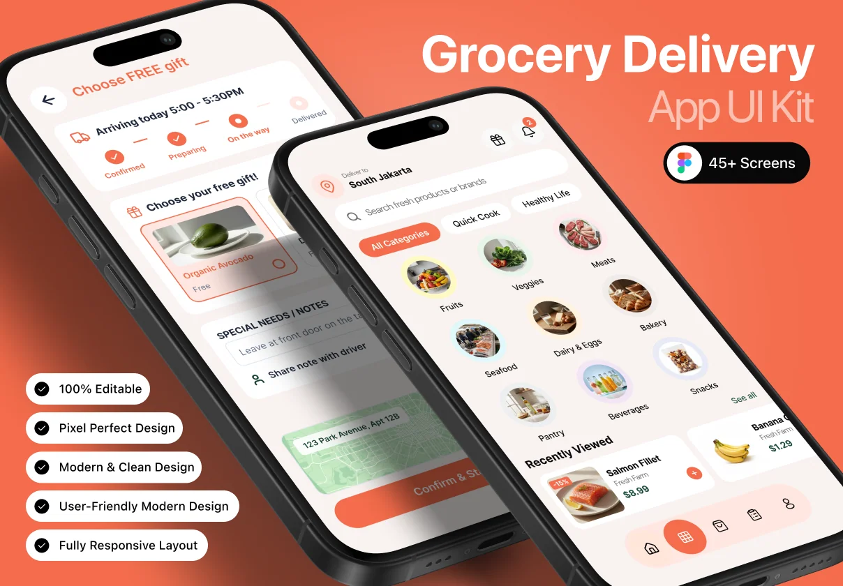 Grovia – Grocery Delivery Mobile App UI Kit