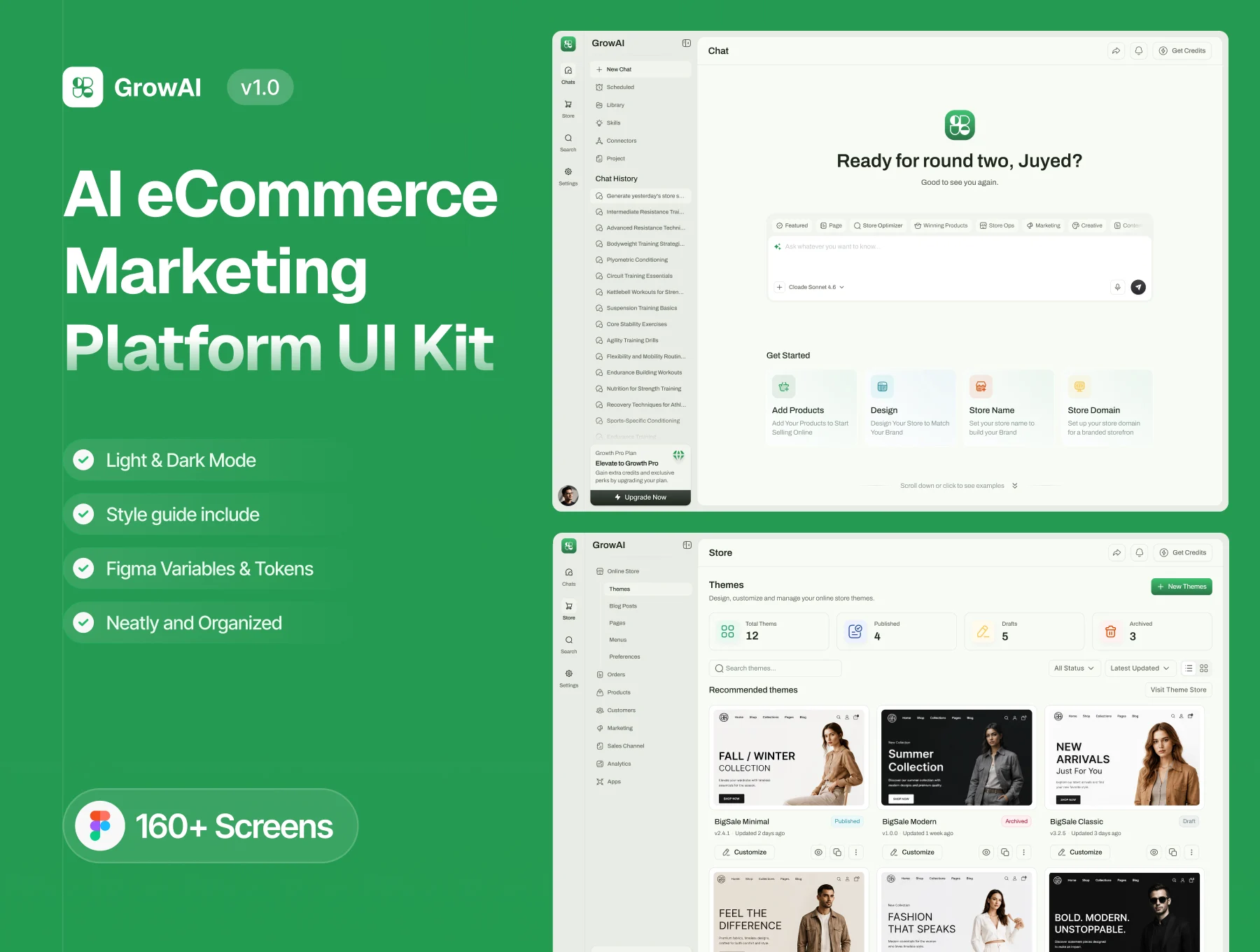GrowAI - AI eCommerce Marketing Platform UI Kit