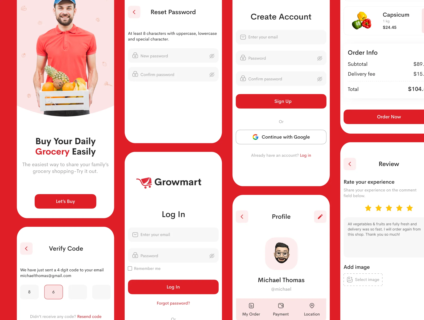 Growmart - Grocery App UI Kit 3