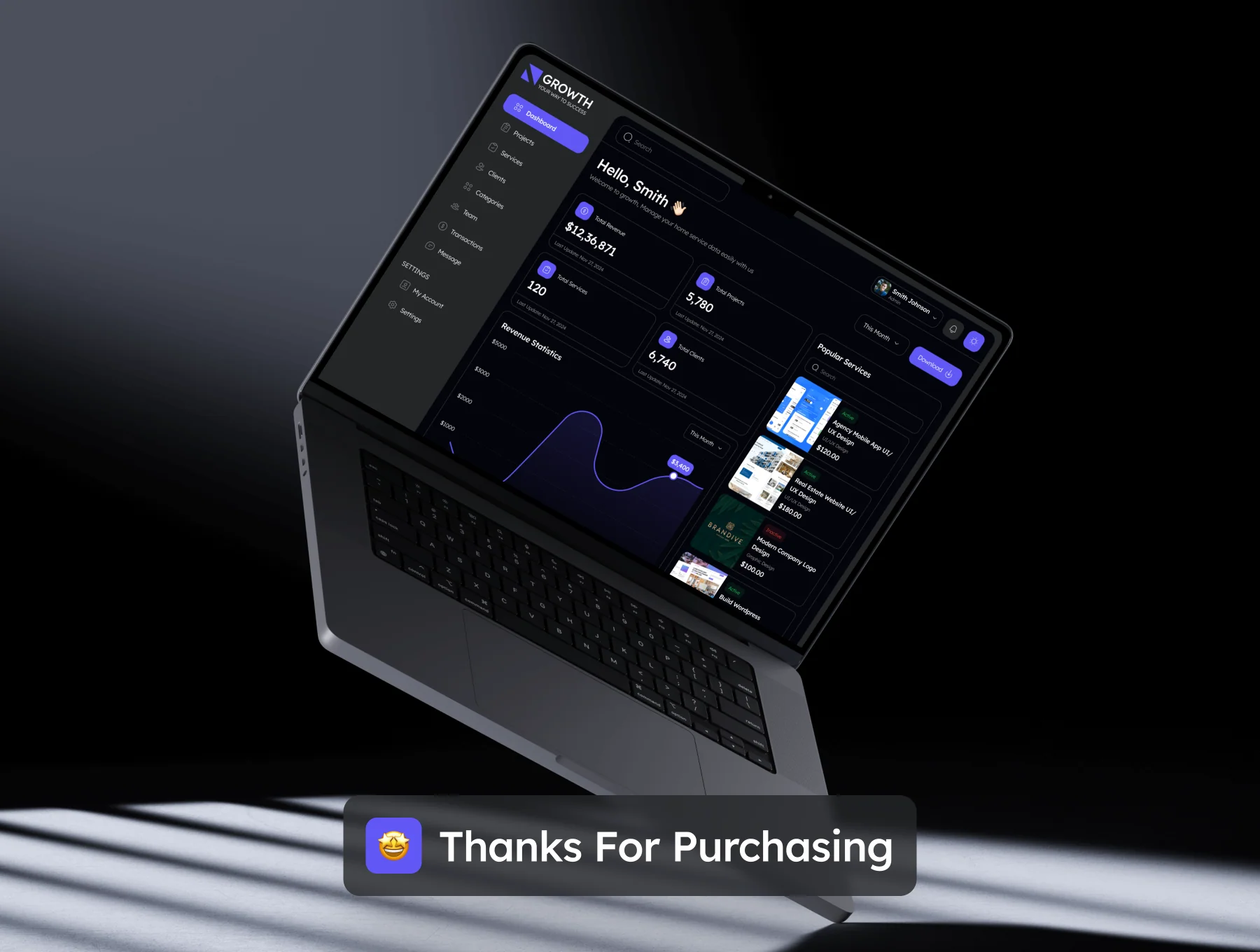 Growth - Freelancer Service Dashboard Admin UI Kit 8