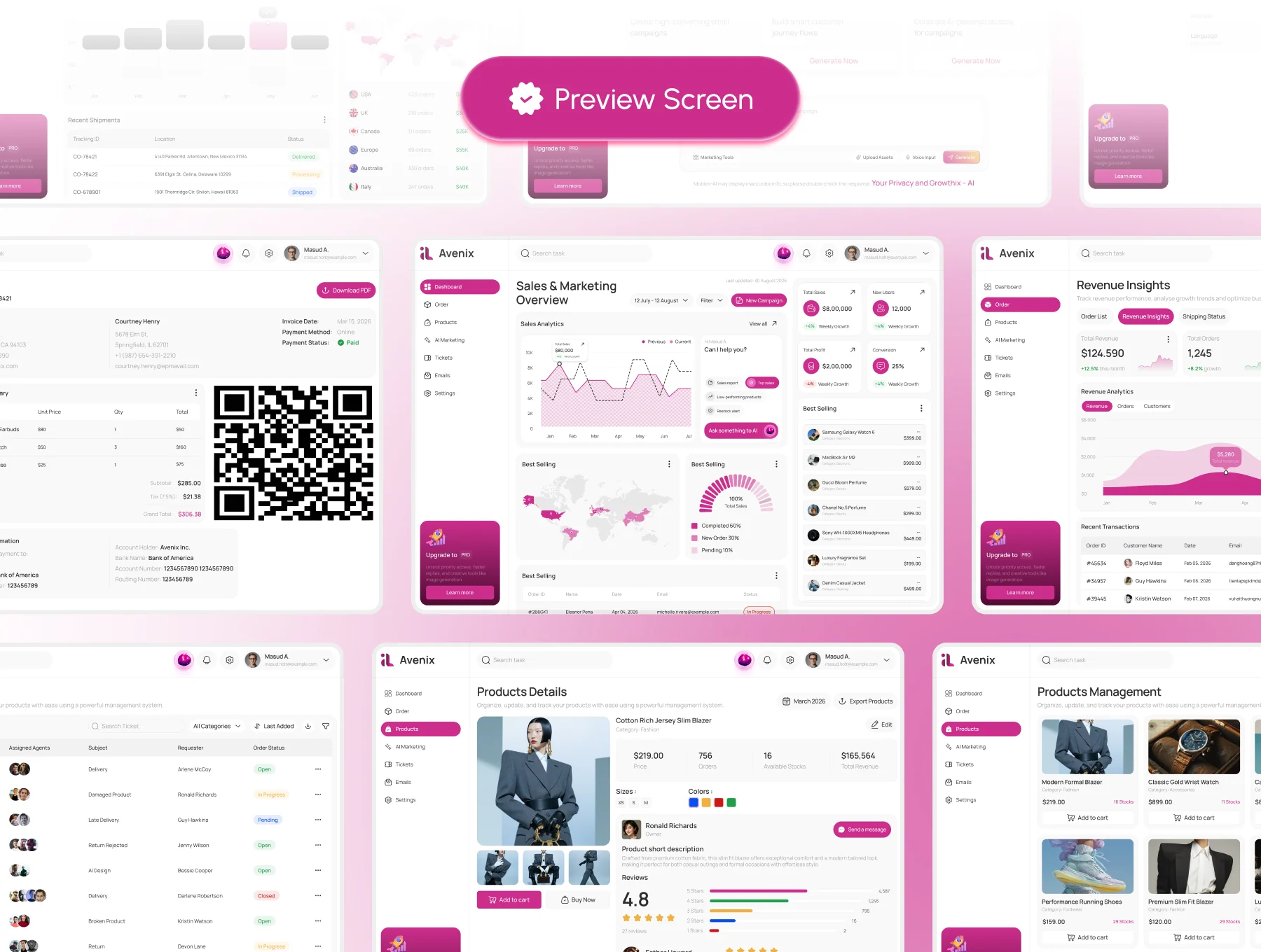 Growthix – AI-Powered Sales & Marketing Growth Platform Dashboard UI Kit 3