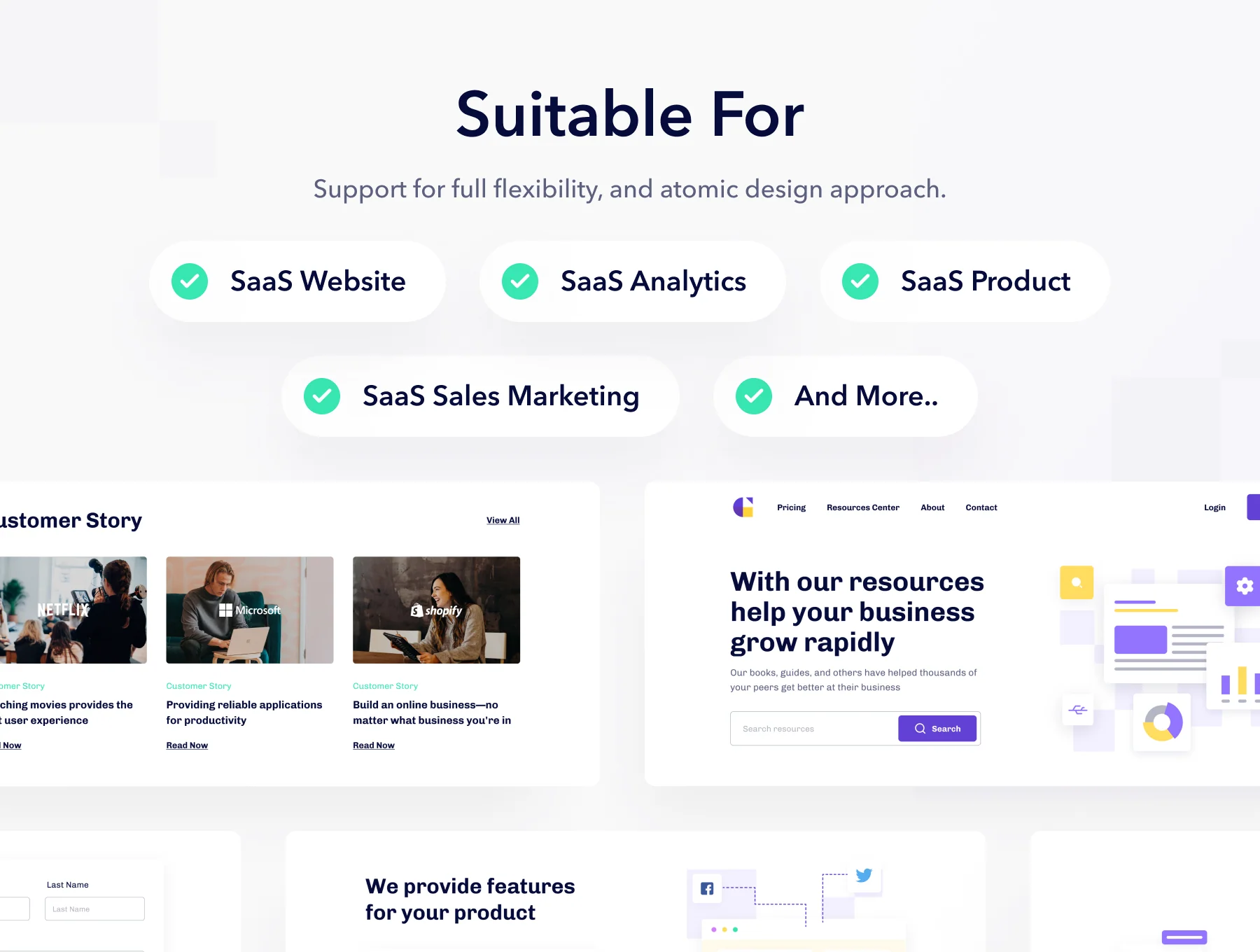 Growthly - SaaS Analytics & Sales Web UI Kit 3