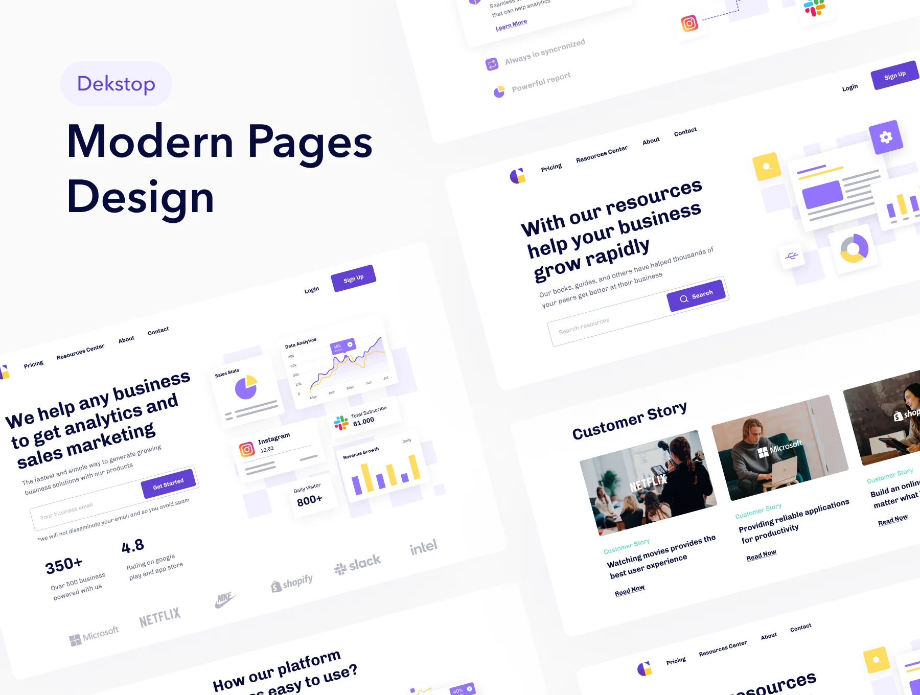 Growthly - SaaS Analytics & Sales Web UI Kit 5