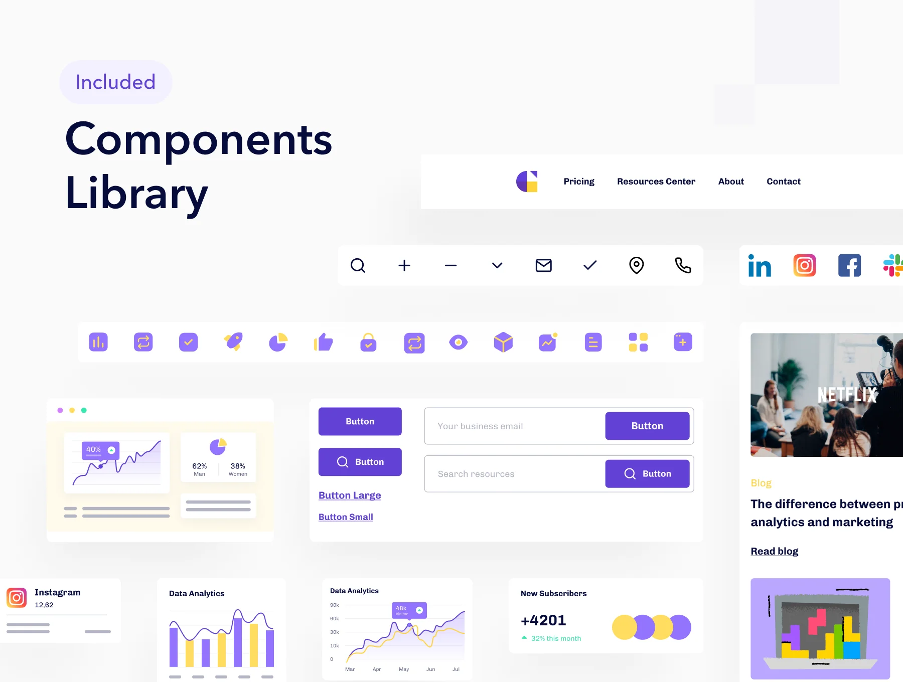 Growthly - SaaS Analytics & Sales Web UI Kit 7