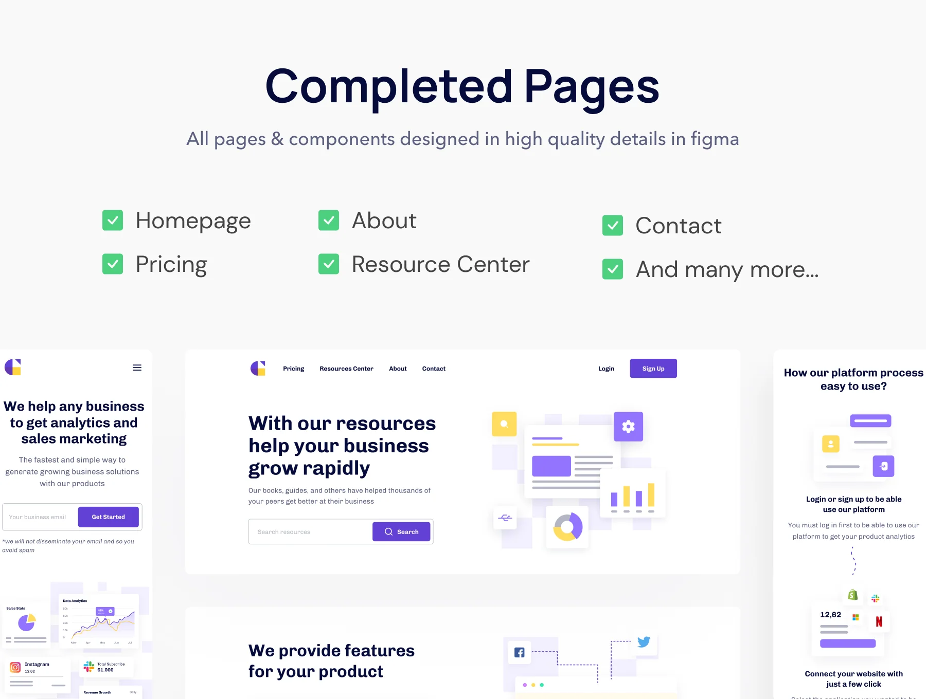 Growthly - SaaS Analytics & Sales Web UI Kit 8