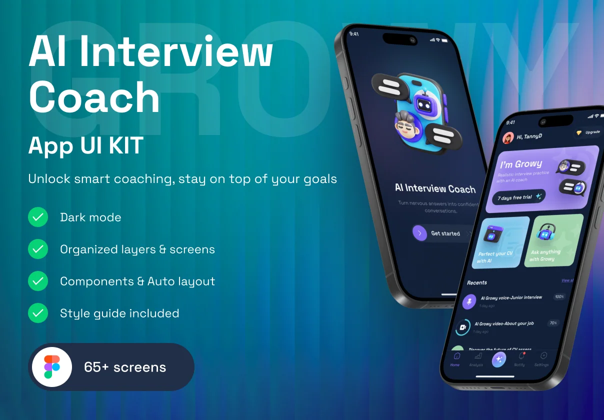 Growy – AI Interview Coach UI Kit for Hiring & Career SaaS
