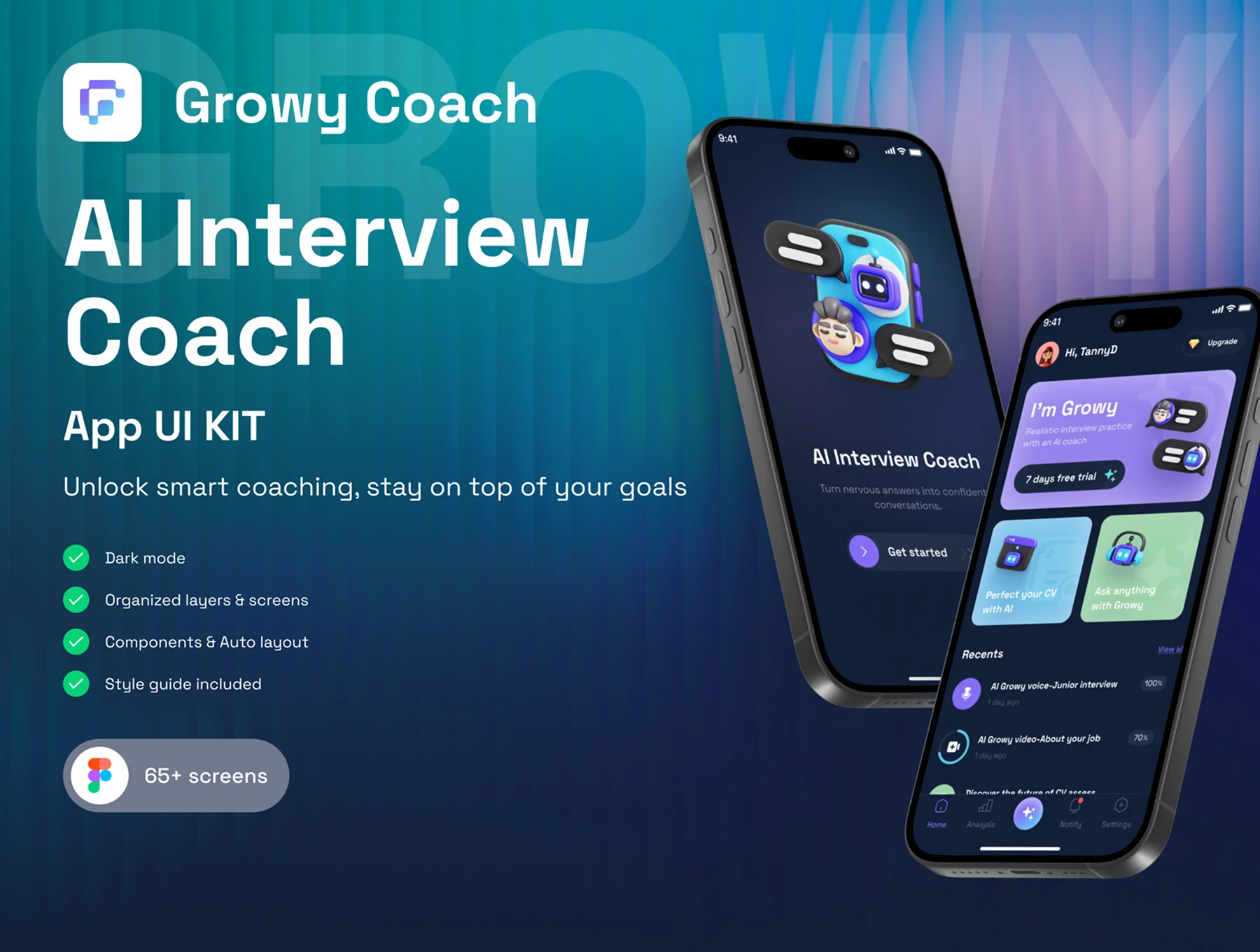 Growy – AI Interview Coach UI Kit for Hiring & Career SaaS