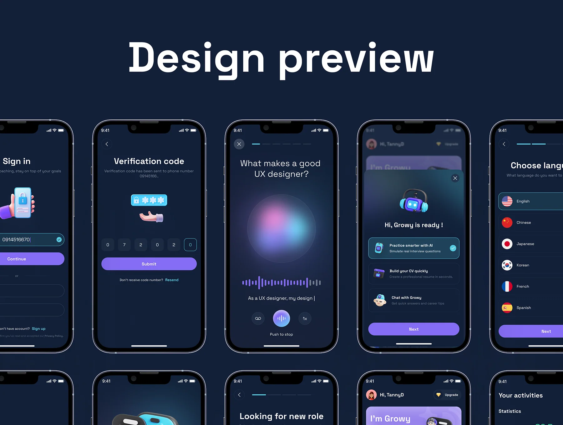 Growy – AI Interview Coach UI Kit for Hiring & Career SaaS 3