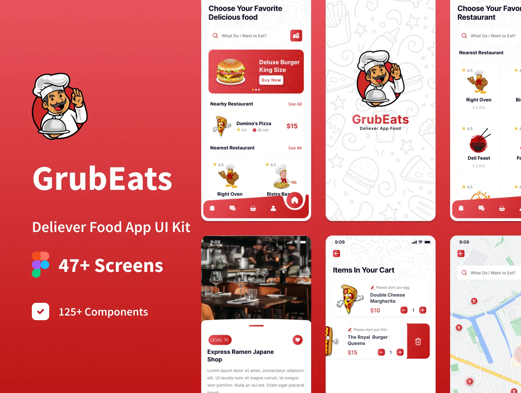 GrubEats Delivery App Food UI Kit