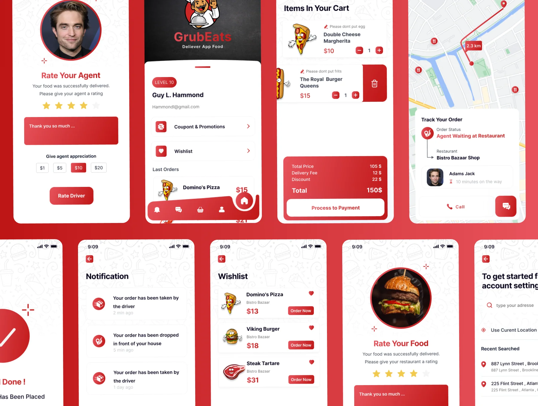 GrubEats Delivery App Food UI Kit 7