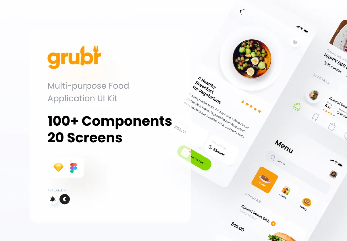 Grubr Food Card UI Kit