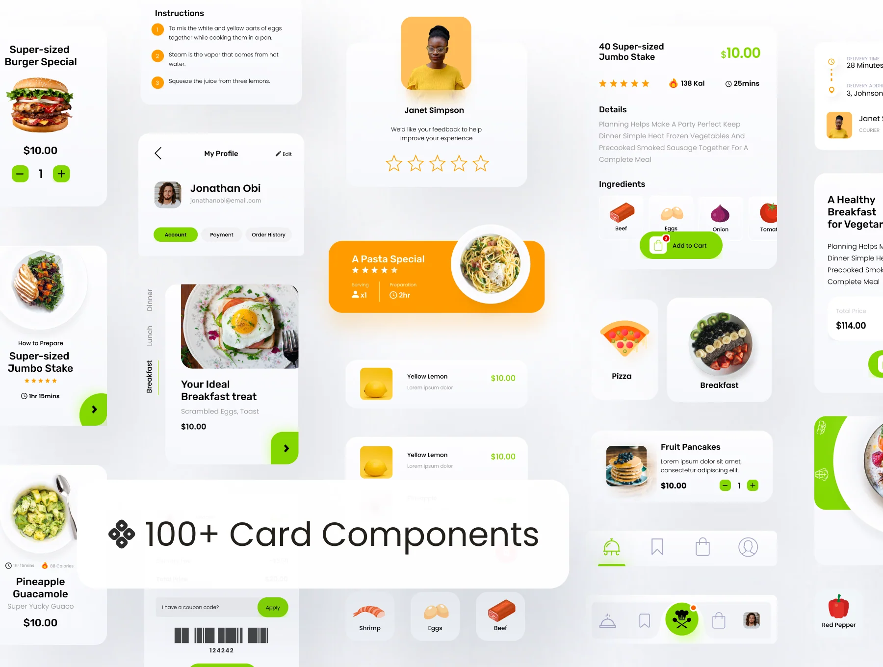 Grubr Food Card UI Kit 3