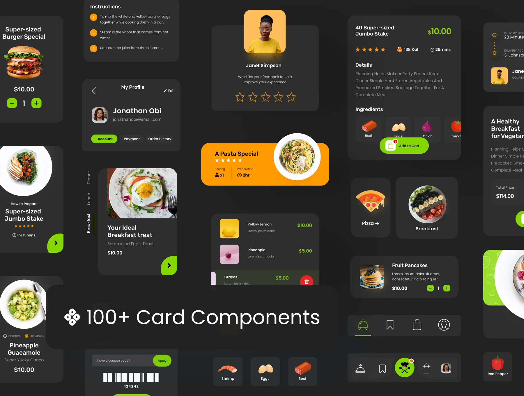 Grubr Food Card UI Kit 4