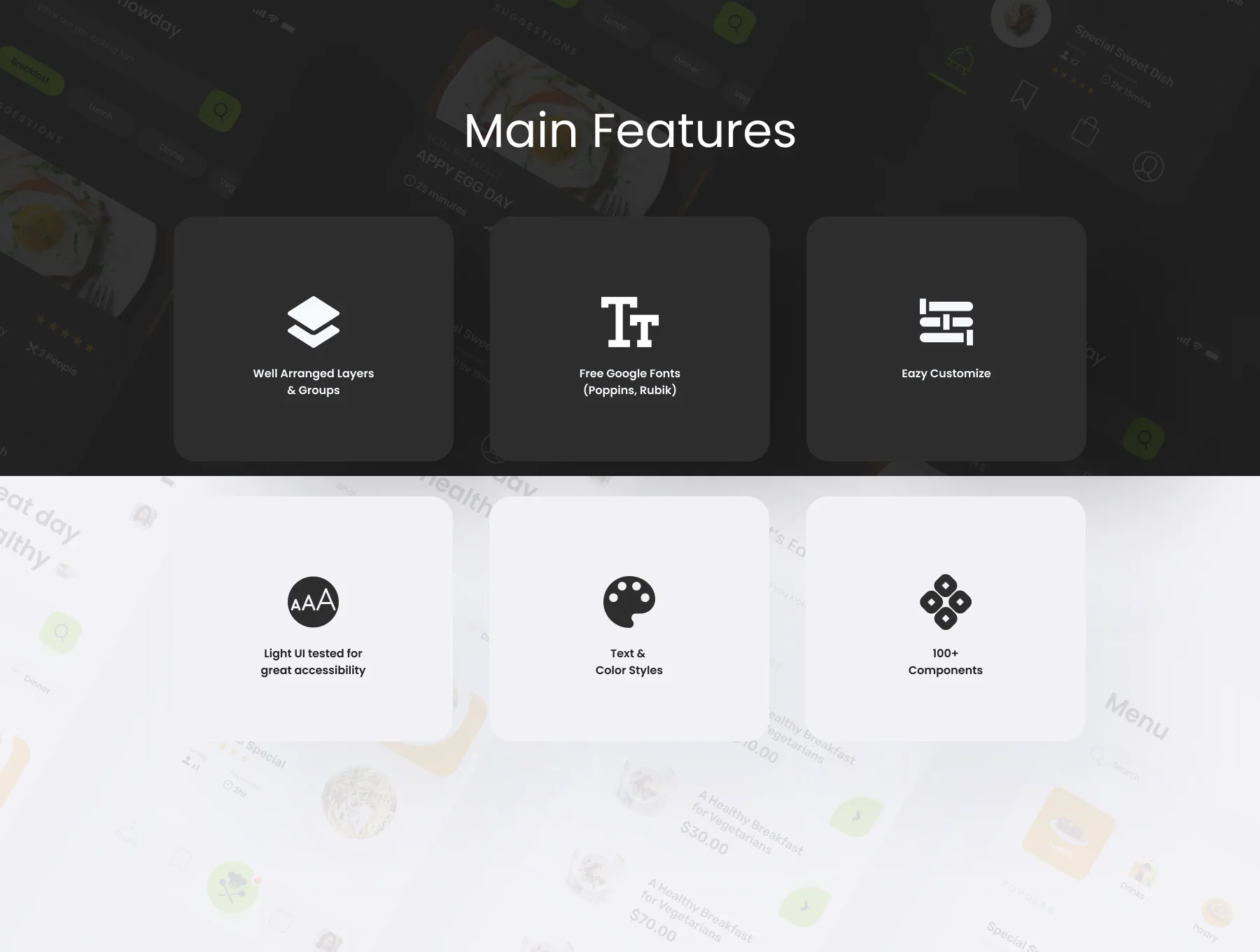 Grubr Food Card UI Kit 6