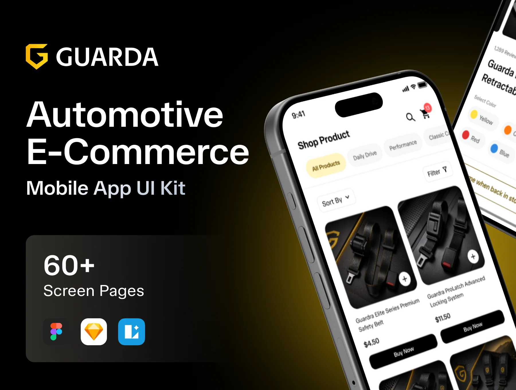 Guarda - Automotive Ecommerce Mobile App UI Kit