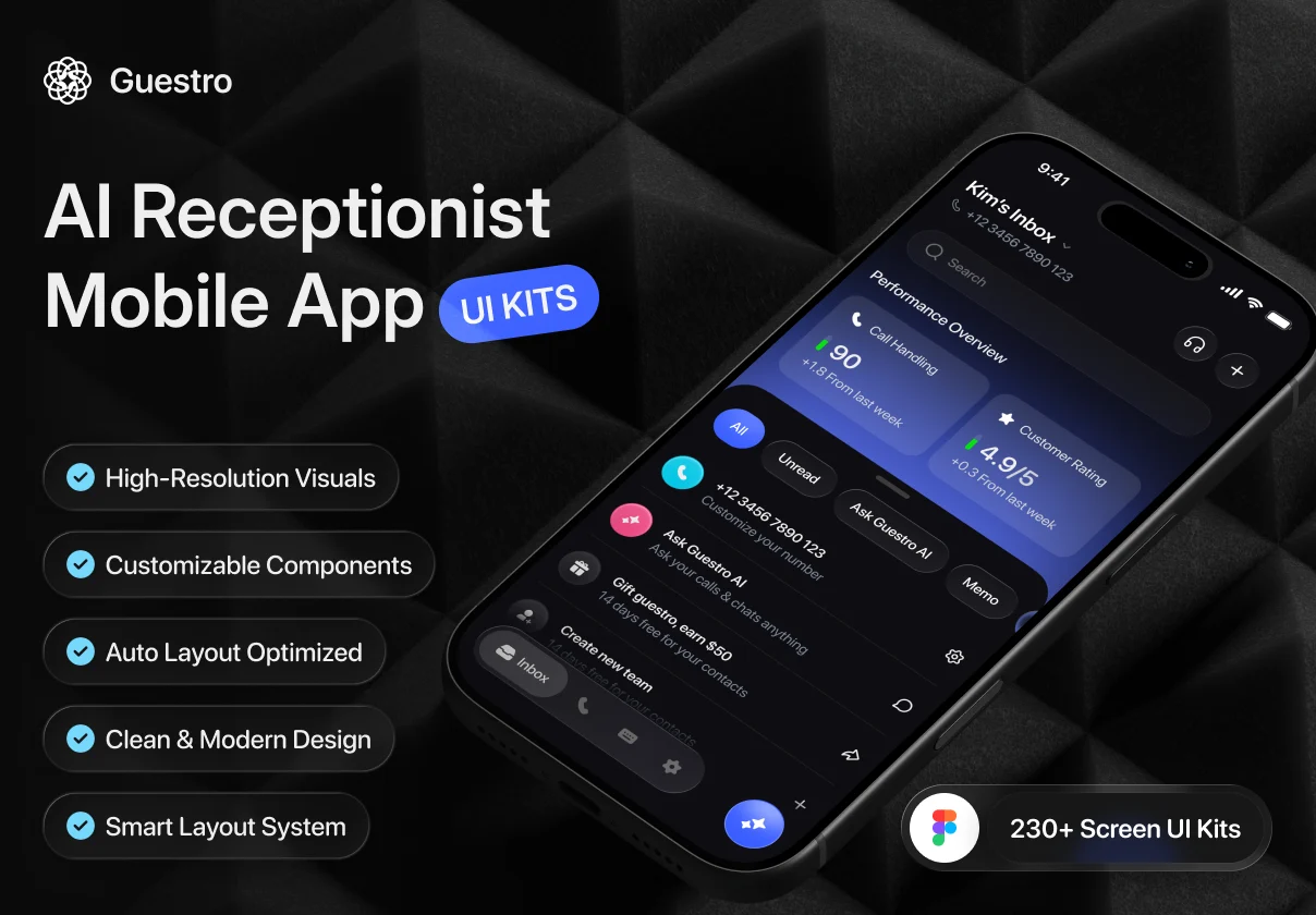 Guestro — AI Receptionist Mobile App UI KIT