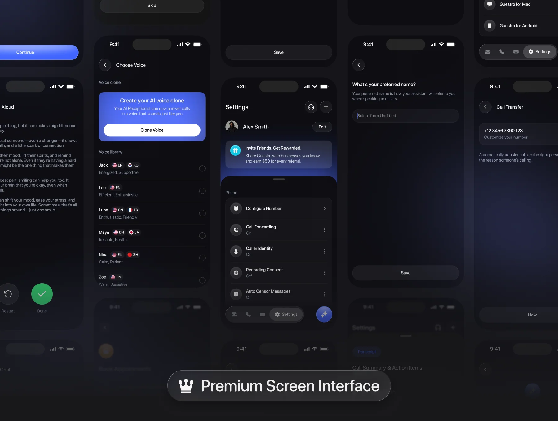 Guestro — AI Receptionist Mobile App UI KIT 4