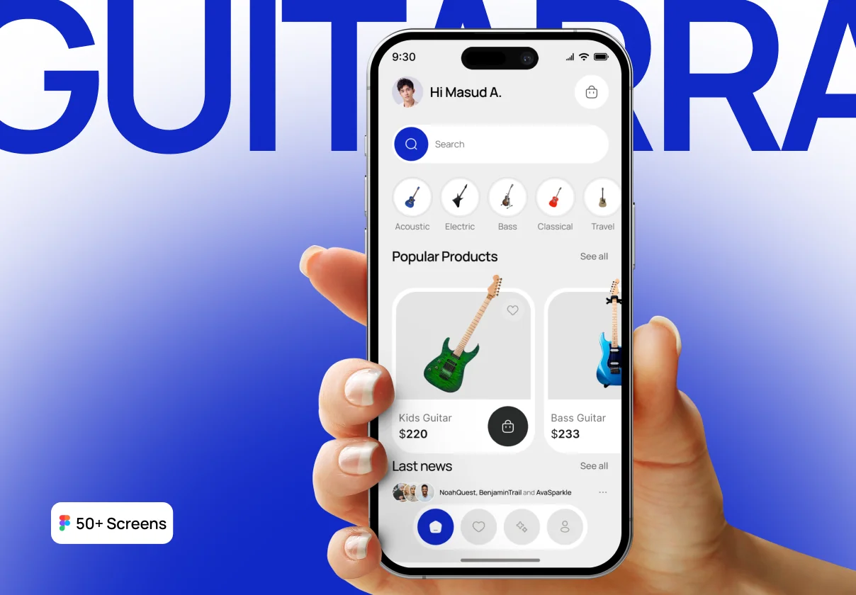 Guitarra – Music Instrument Store Mobile UI Kit