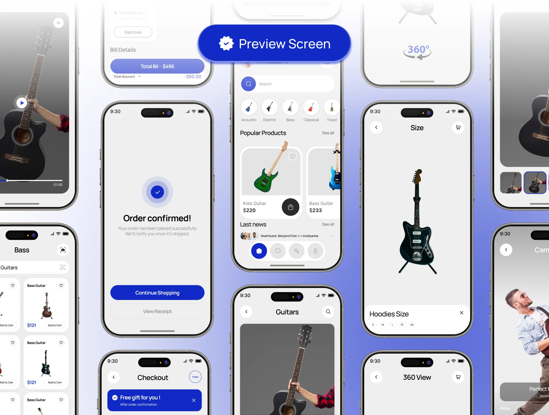 Guitarra – Music Instrument Store Mobile UI Kit 6