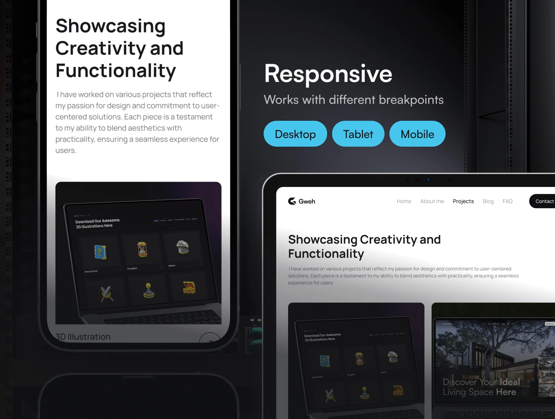 Gweh - Personal Portfolio Website UI Kit 2