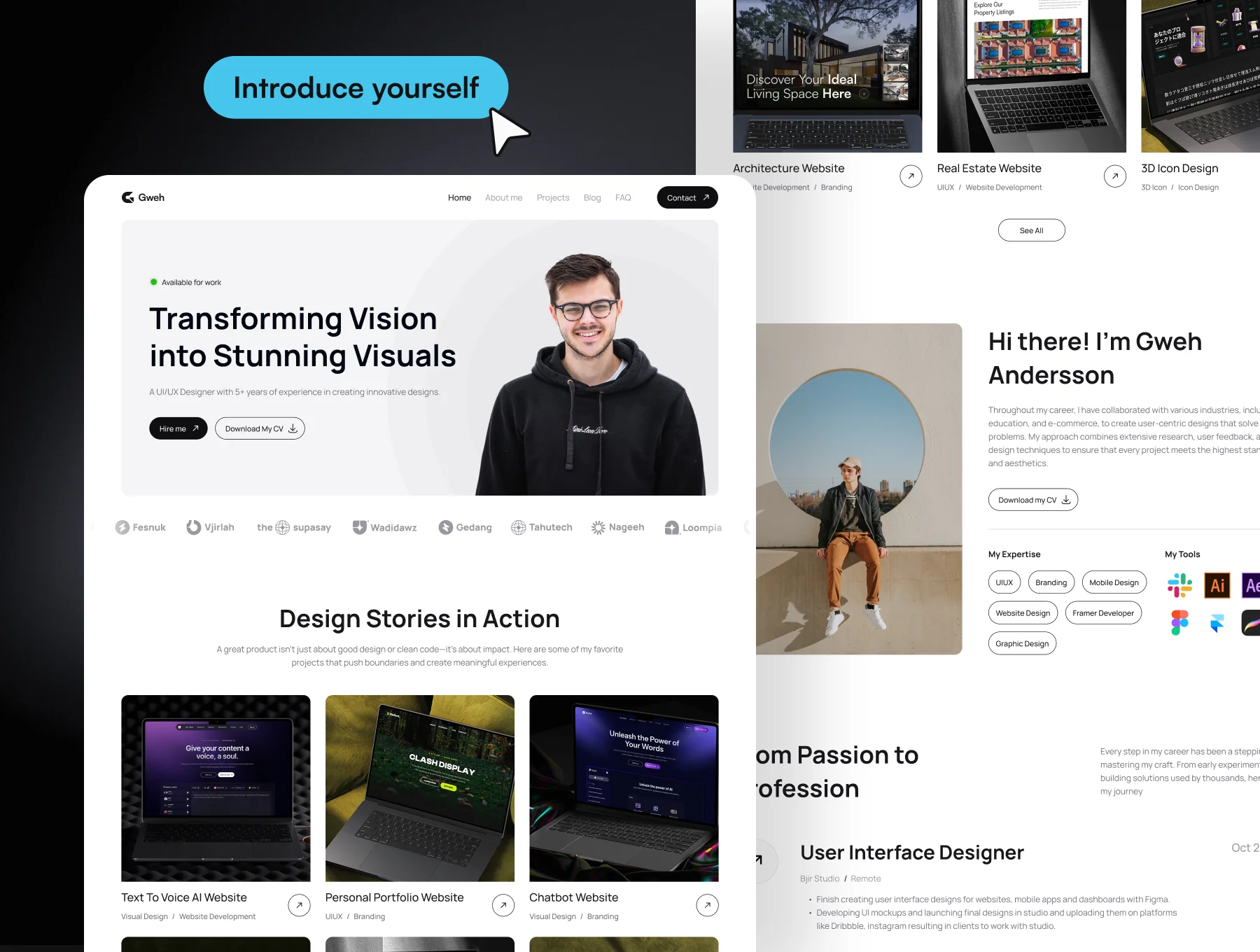 Gweh - Personal Portfolio Website UI Kit 4