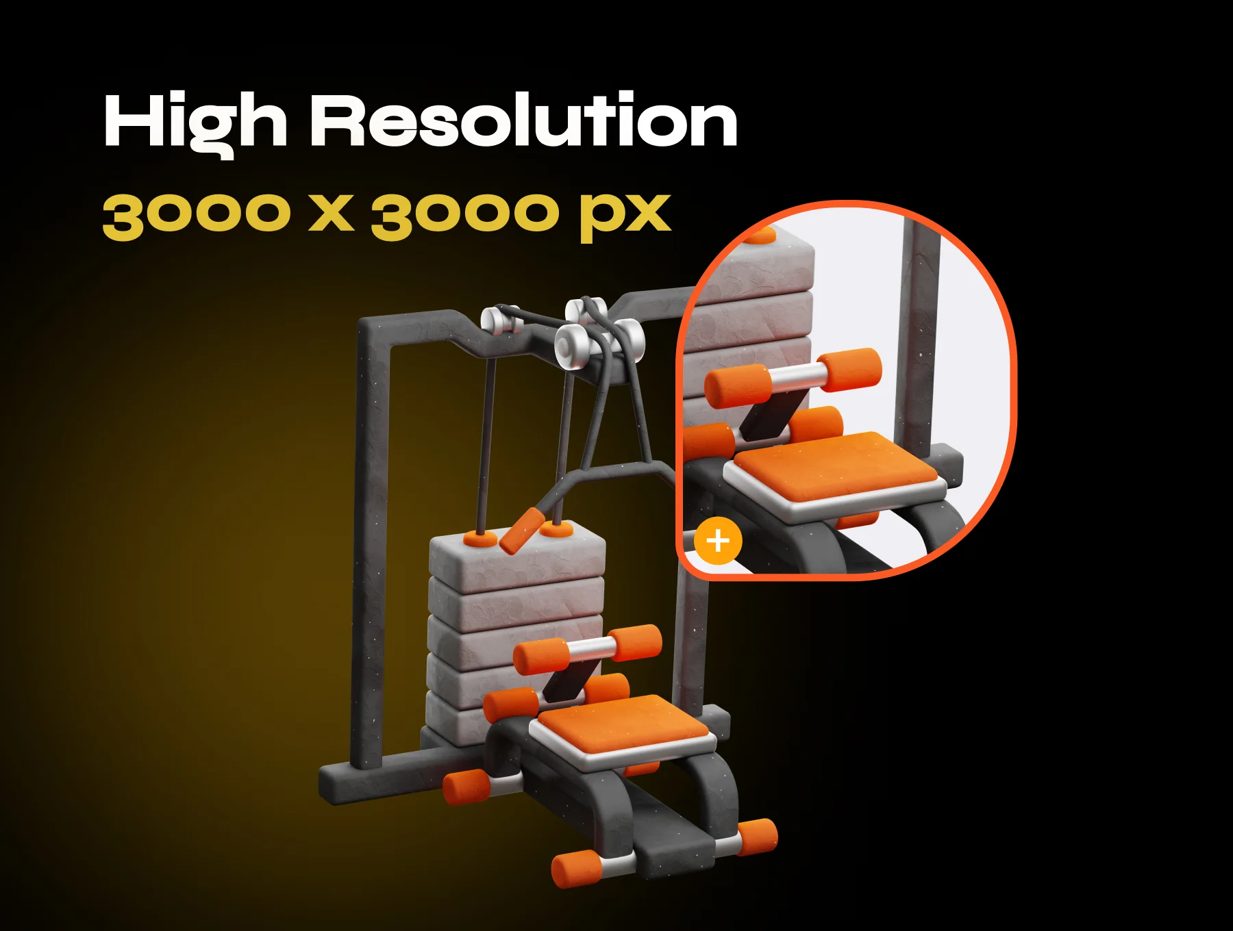 Gym and Fitness 3D Icon pack 3