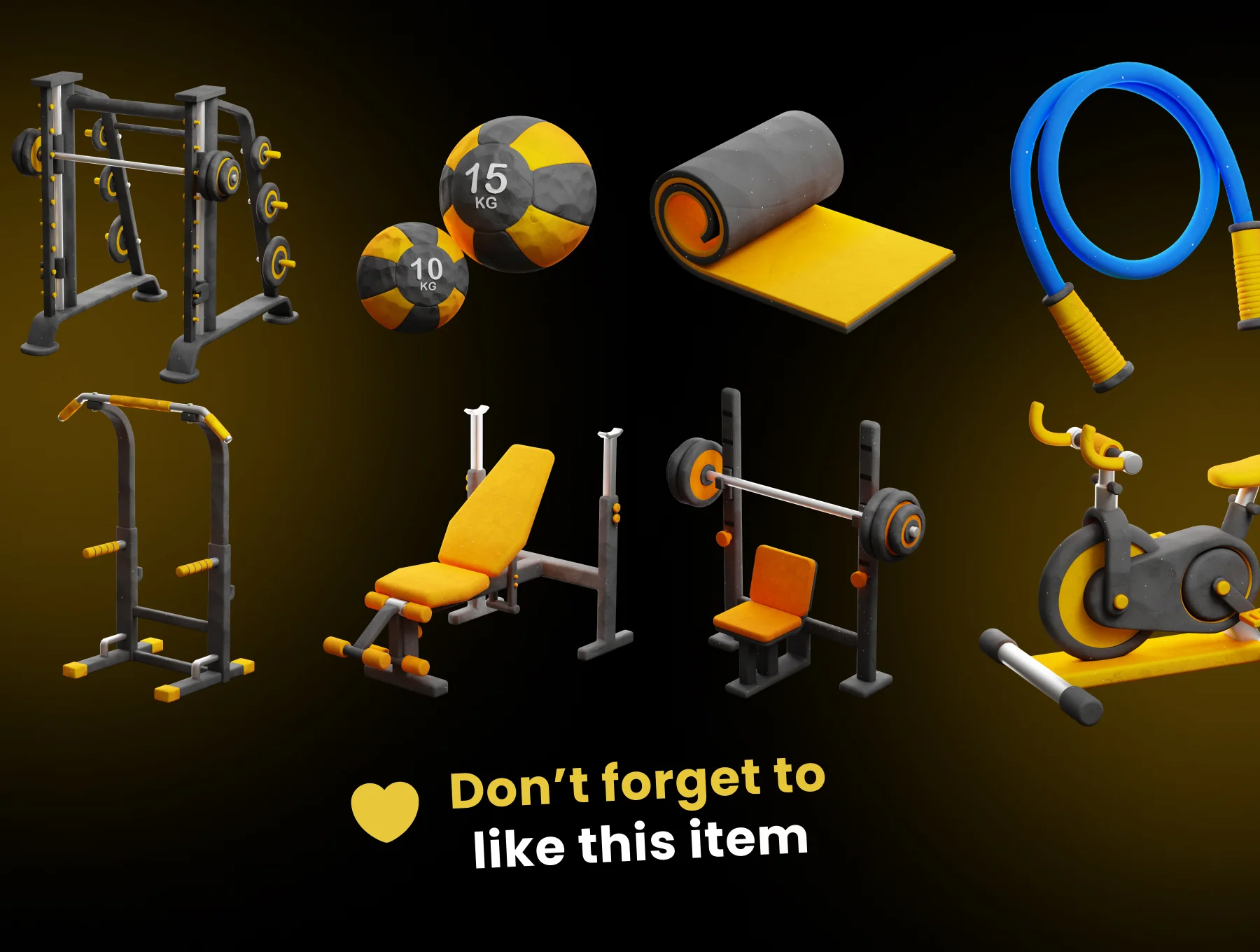 Gym and Fitness 3D Icon pack 8