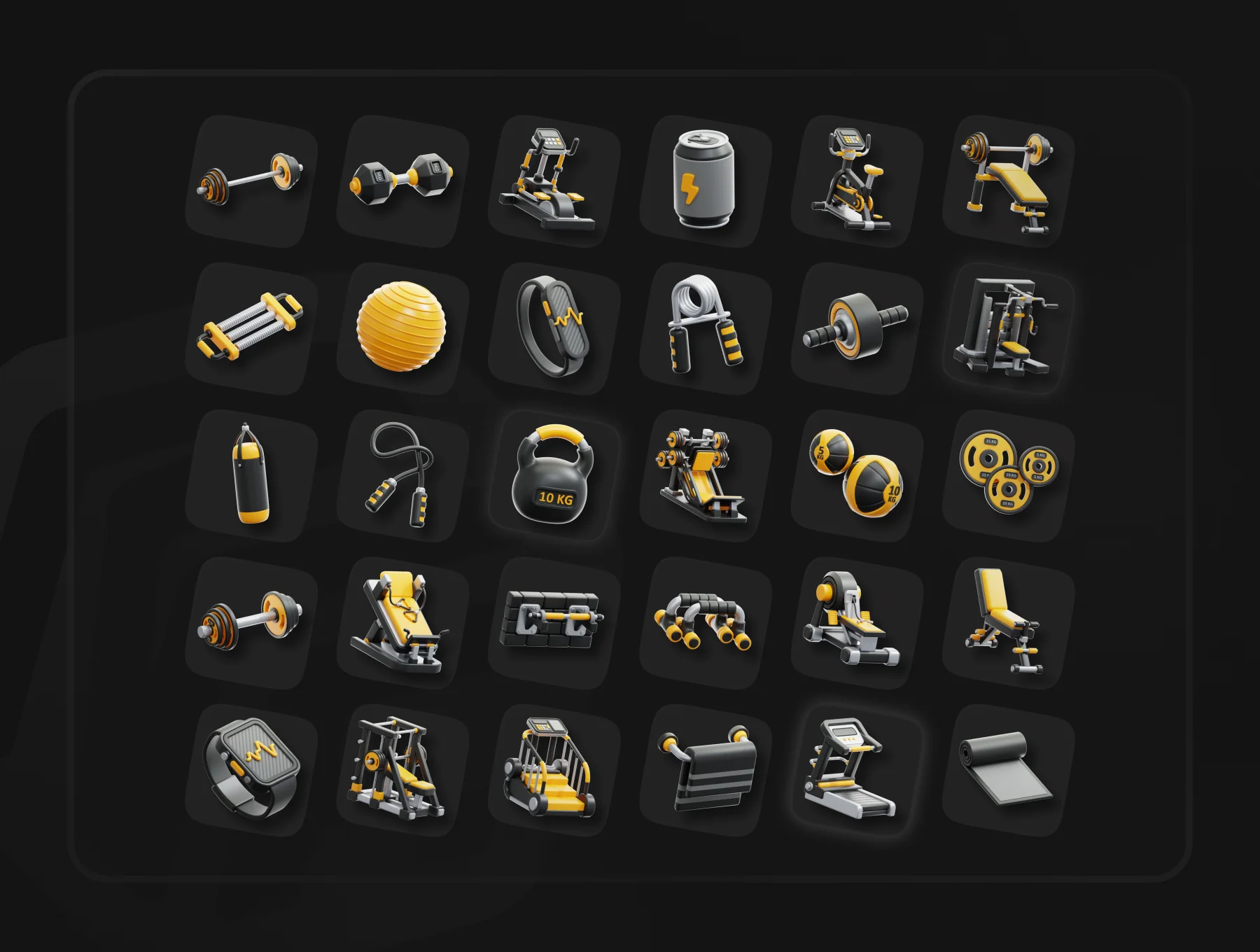 Gym & Fitness 3D Icon Set 2