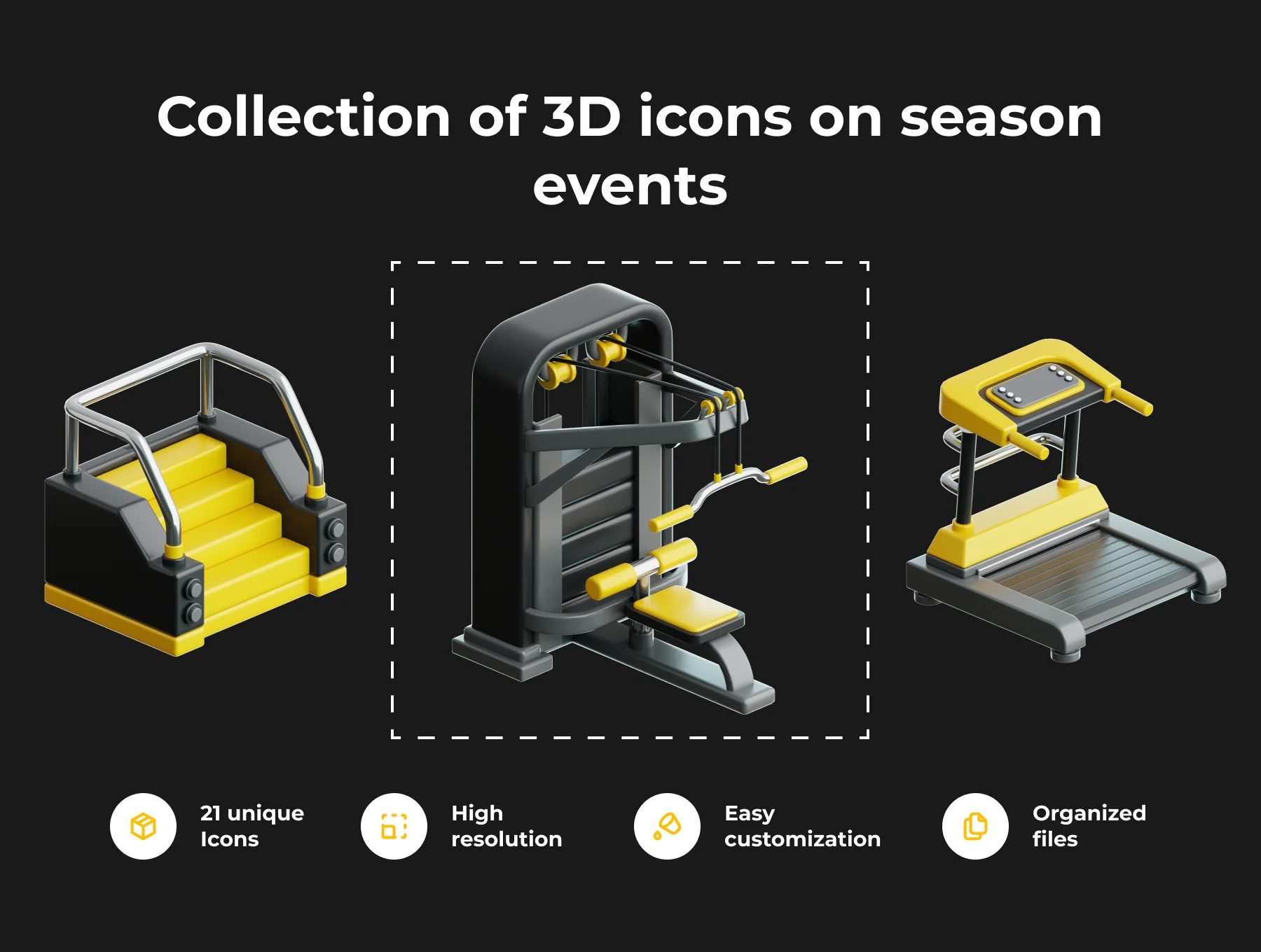 Gym & Fitness 3D Illustration Pack 2