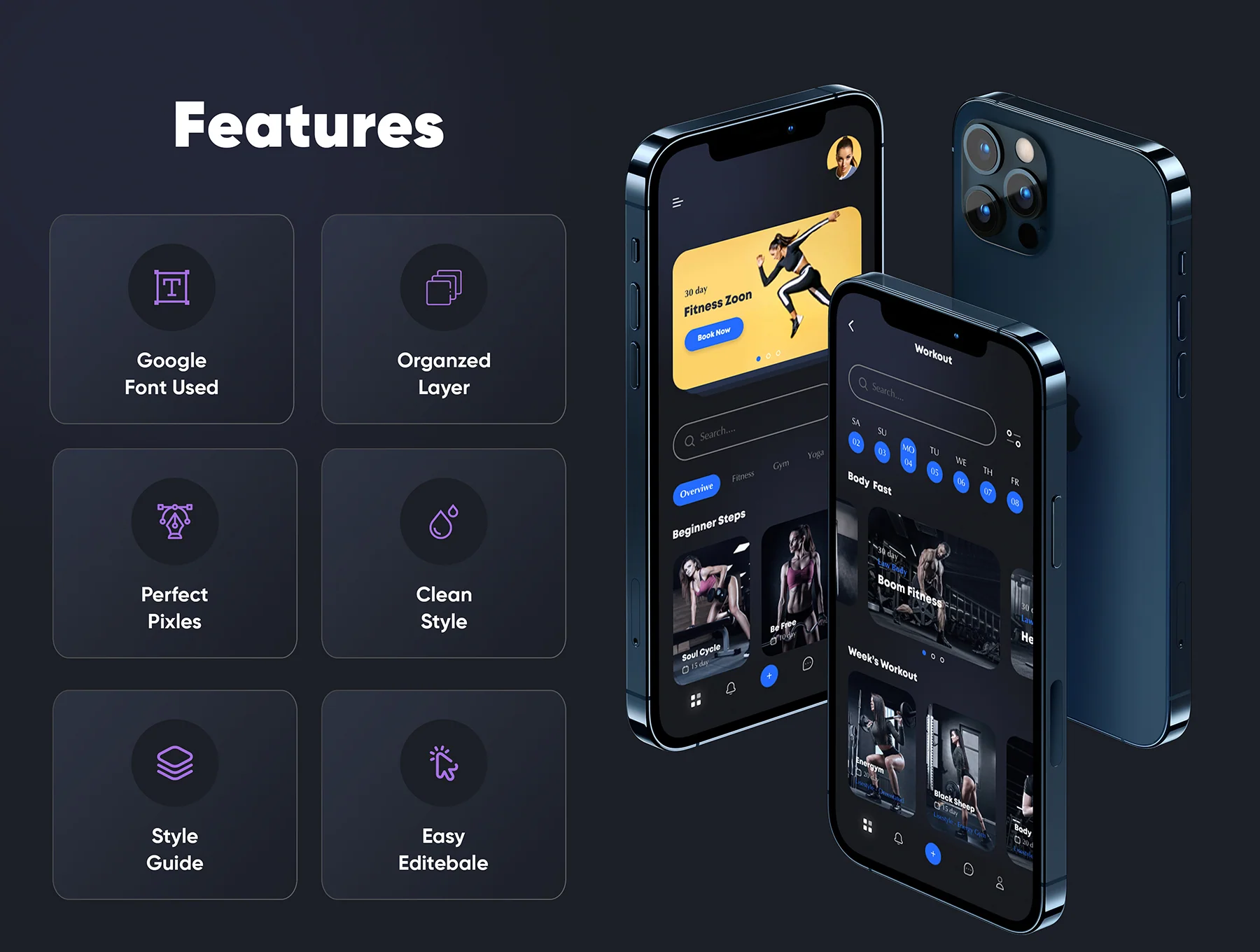 Gym & Fitness App iOS UI Kit 3