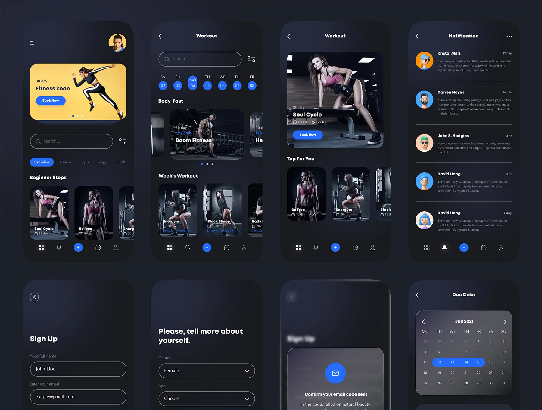 Gym & Fitness App iOS UI Kit 5