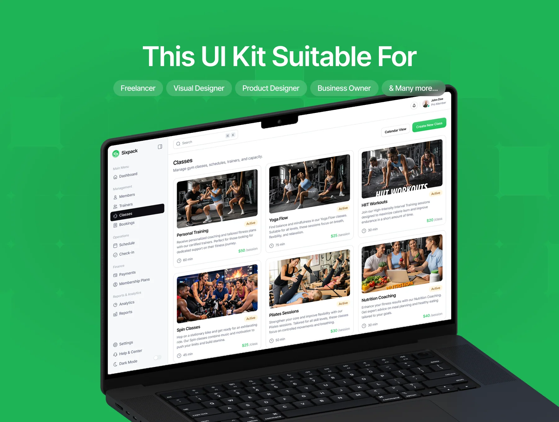 Sixpack - Gym & Fitness Management Dashboard UI Kit 7