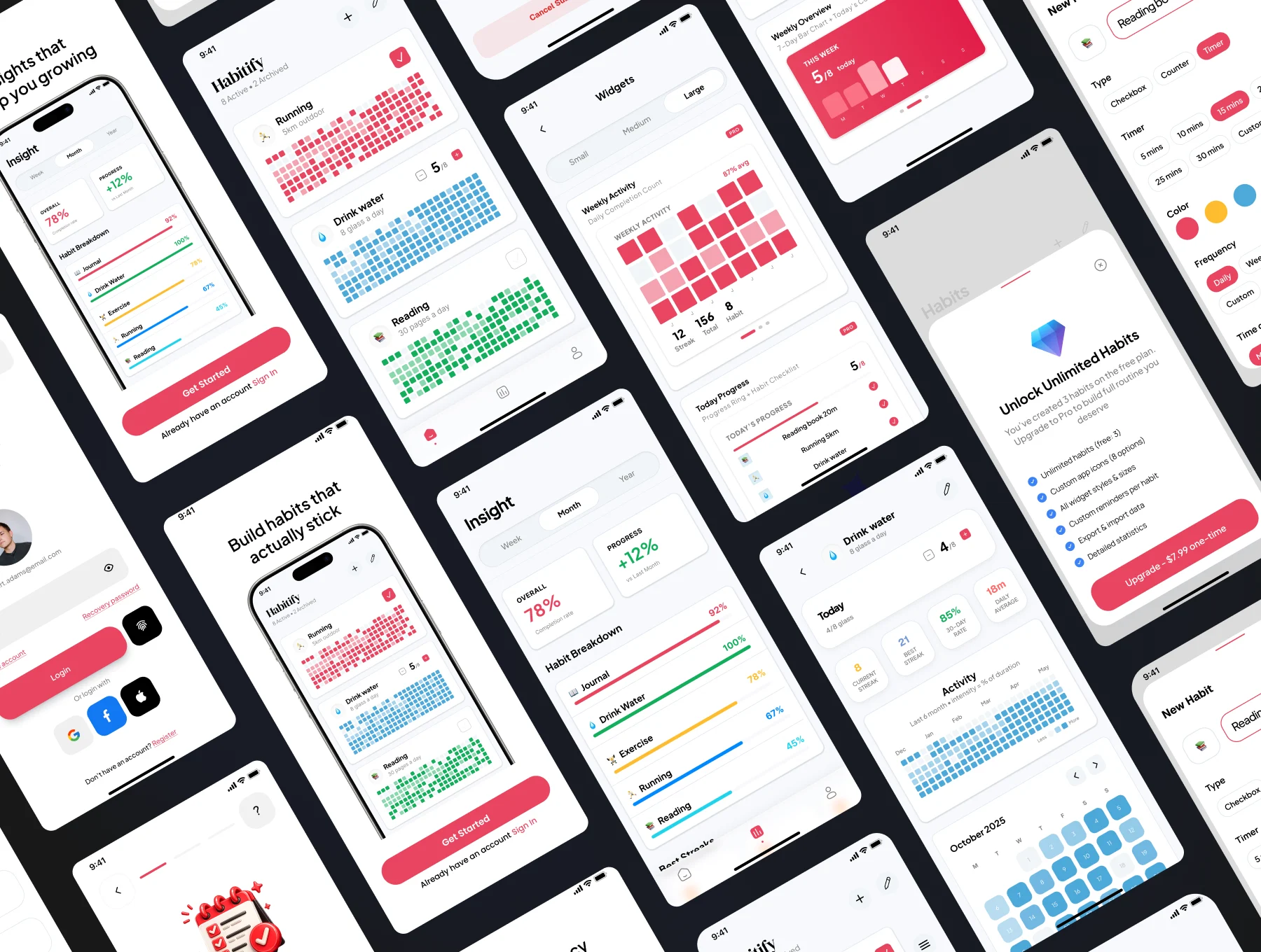 Habitify – Habit Tracker with Github-style Heatmaps - Mobile App UI Kit 2