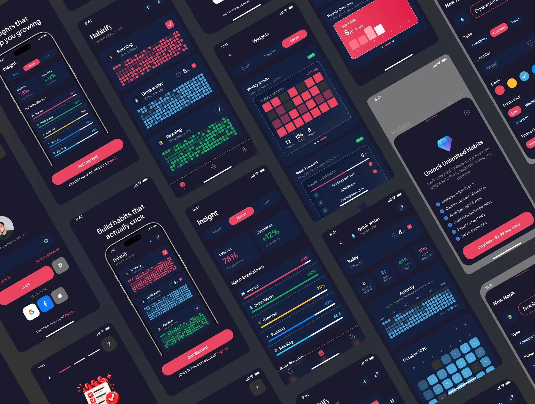 Habitify – Habit Tracker with Github-style Heatmaps - Mobile App UI Kit 3