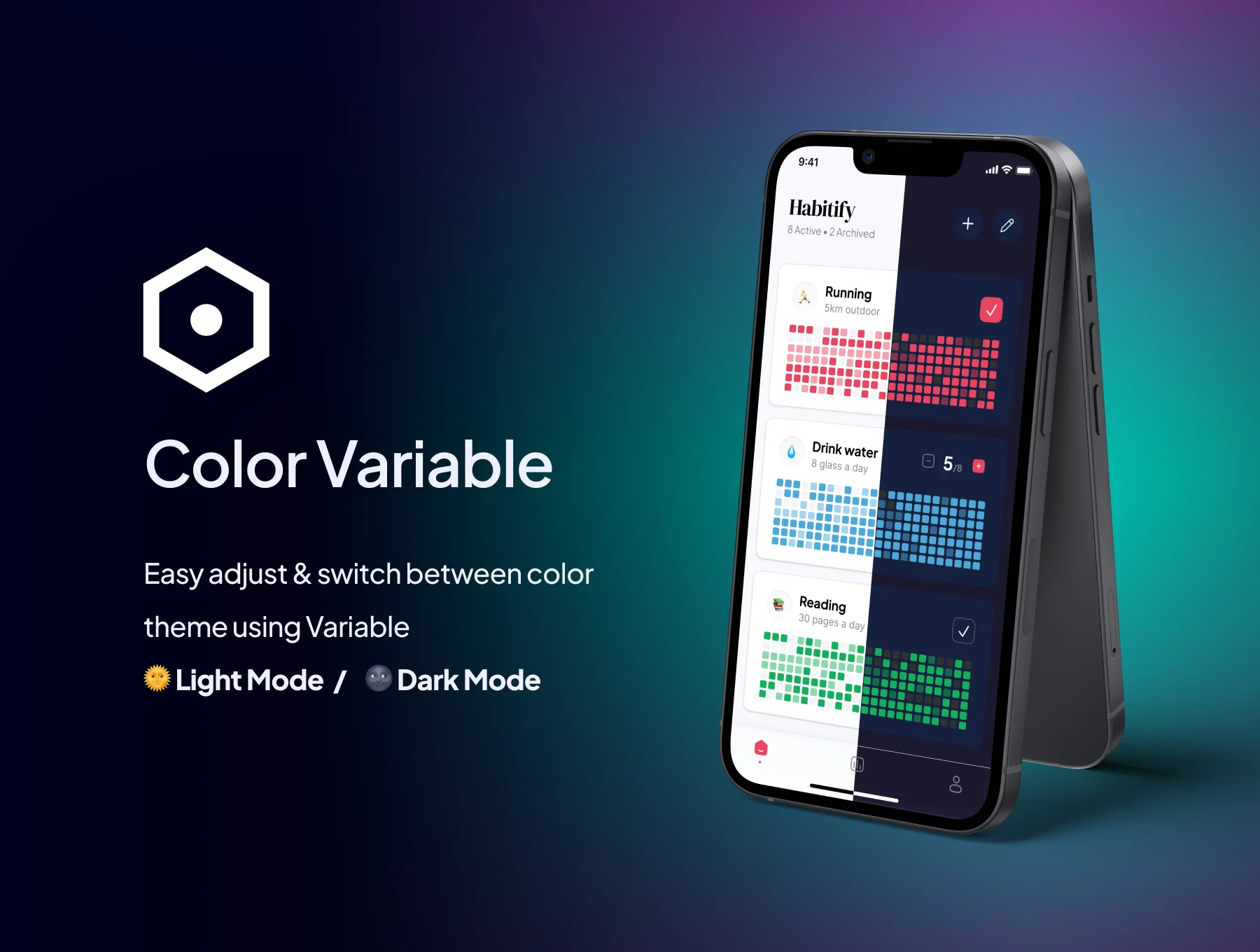 Habitify – Habit Tracker with Github-style Heatmaps - Mobile App UI Kit 7