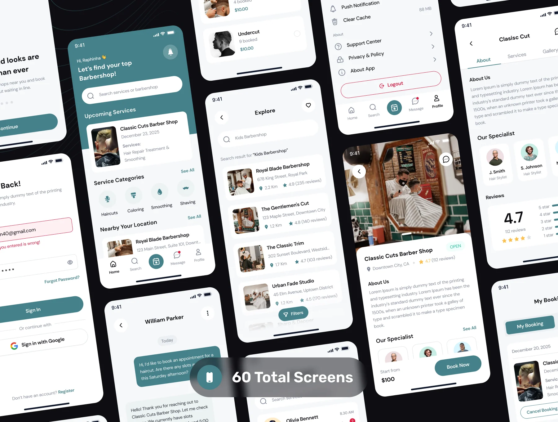 Hairly - Barber & Salon Mobile App UI Kit 5