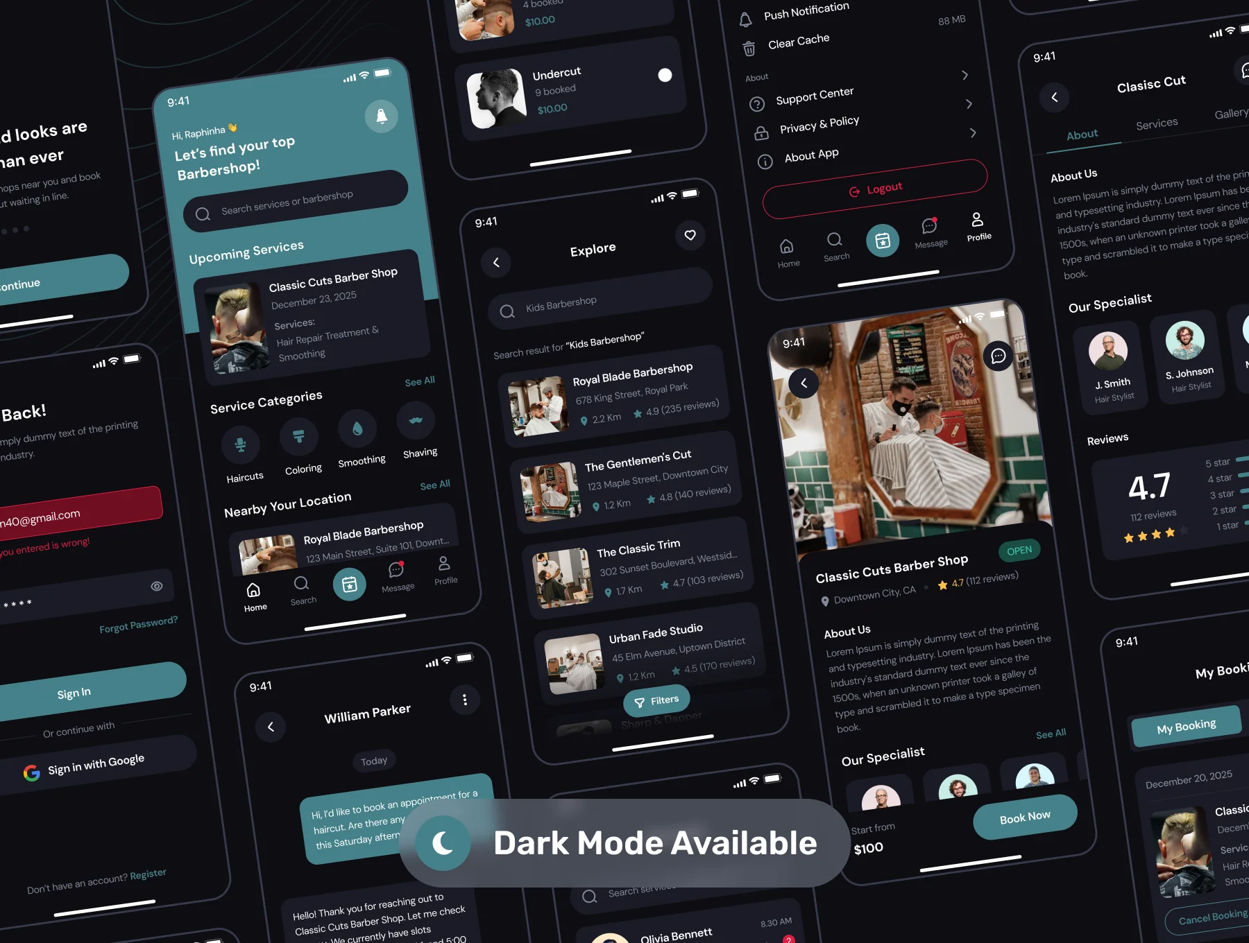 Hairly - Barber & Salon Mobile App UI Kit 6