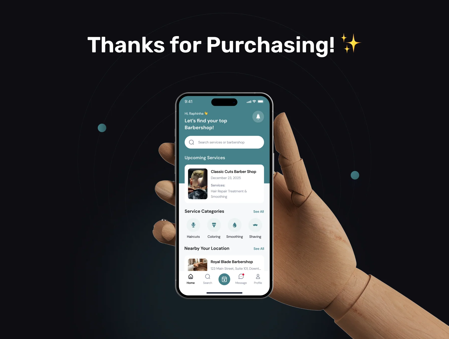 Hairly - Barber & Salon Mobile App UI Kit 8